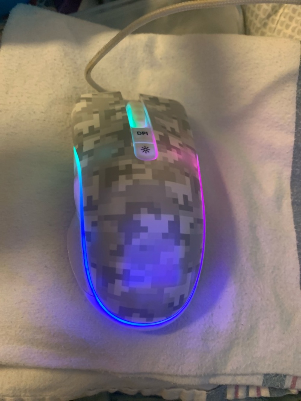 Digital Camo Wired Gaming Mouse with RGB Lighting